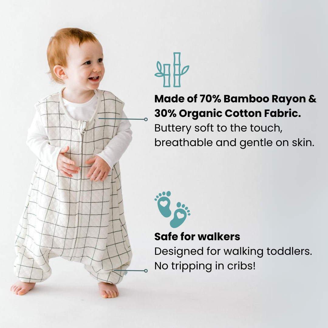 Tealbee Dreamsuit for Cozy Comfort - Crafted with a blend of 70% Bamboo Rayon and 30% Organic Cotton for a soft and cozy sleep experience.