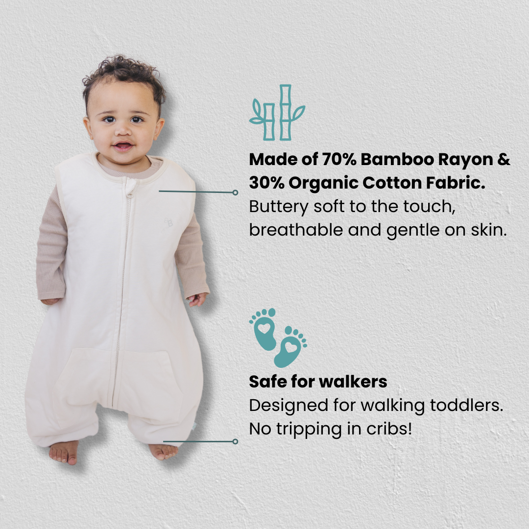 Tealbee Dreamsuit for Cozy Comfort - Crafted with a blend of 70% Bamboo Rayon and 30% Organic Cotton for a soft and cozy sleep experience.