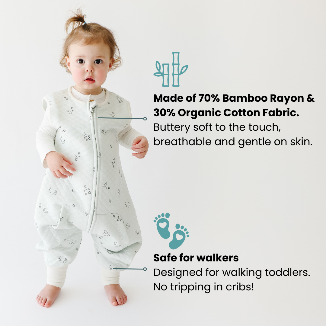 Tealbee Dreamsuit for Cozy Comfort - Crafted with a blend of 70% Bamboo Rayon and 30% Organic Cotton for a soft and cozy sleep experience.