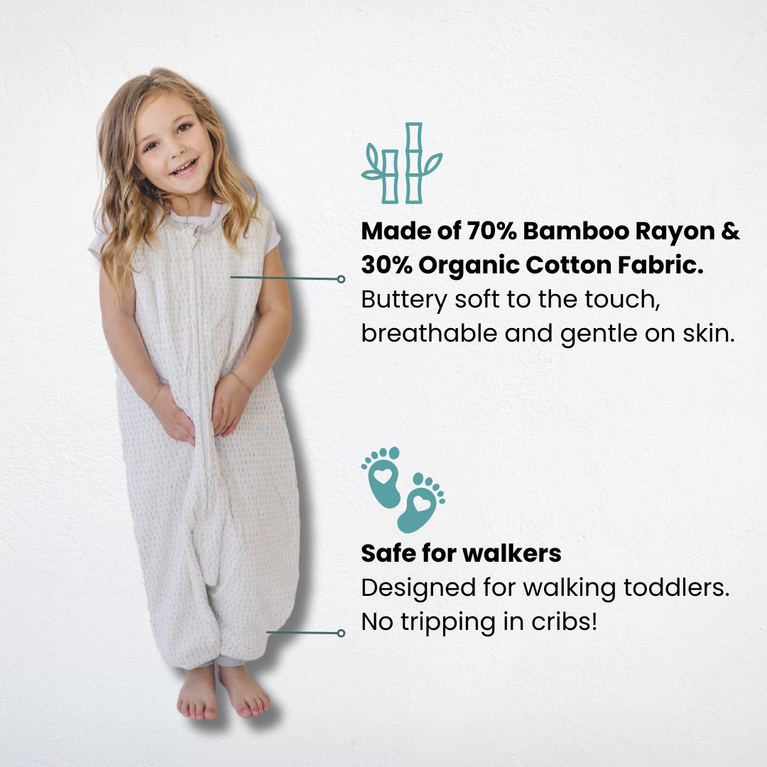 Tealbee Dreamsuit for Cozy Comfort - Crafted with a blend of 70% Bamboo Rayon and 30% Organic Cotton for a soft and cozy sleep experience.