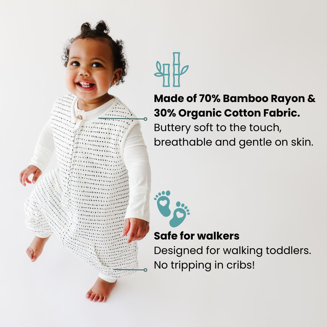 Tealbee Dreamsuit for Cozy Comfort - Crafted with a blend of 70% Bamboo Rayon and 30% Organic Cotton for a soft and cozy sleep experience.