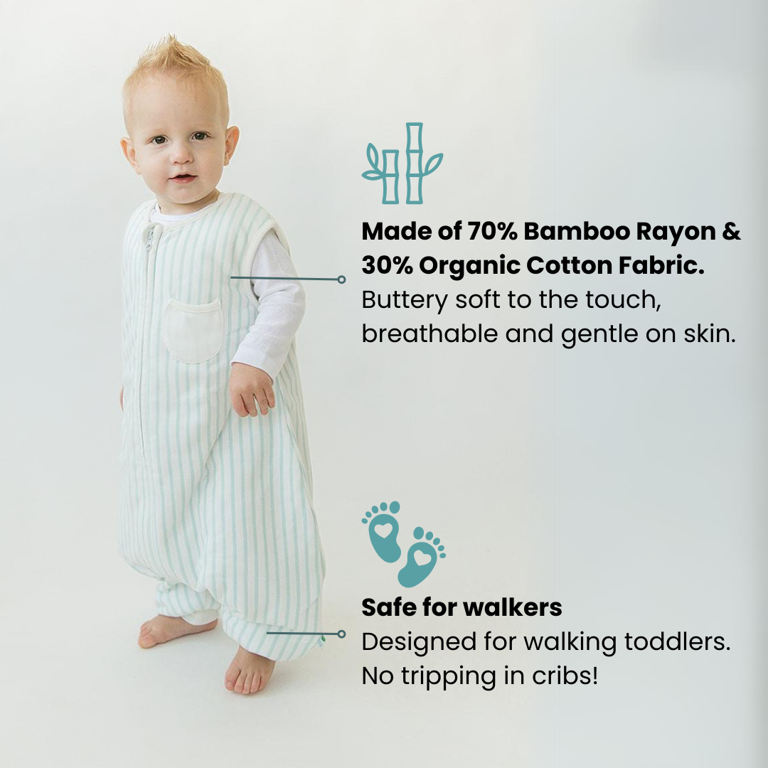 Tealbee Dreamsuit for Cozy Comfort - Crafted with a blend of 70% Bamboo Rayon and 30% Organic Cotton for a soft and cozy sleep experience.