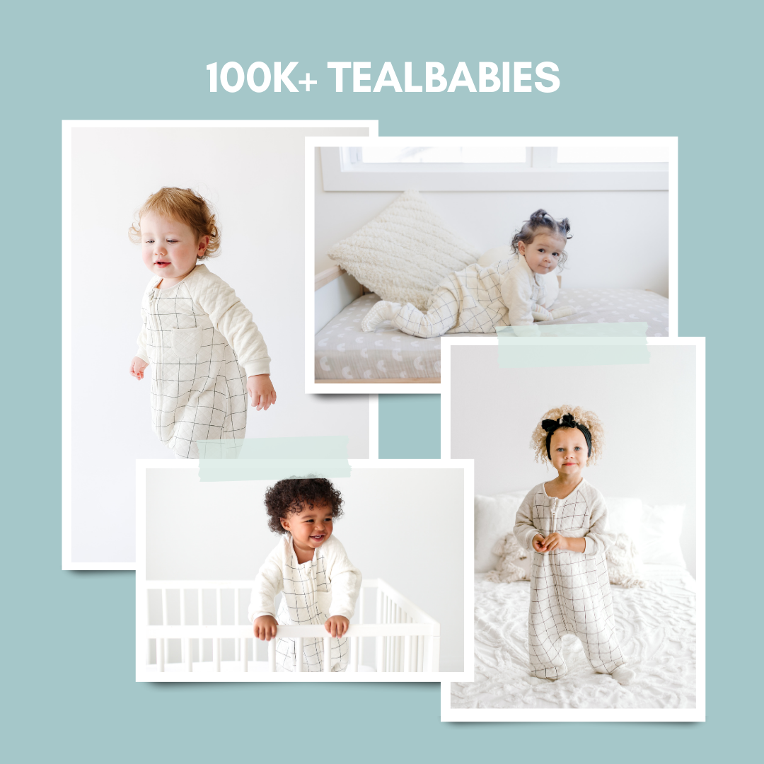 Tealbee Dreamsie with sleeves and footies for extra warmth.