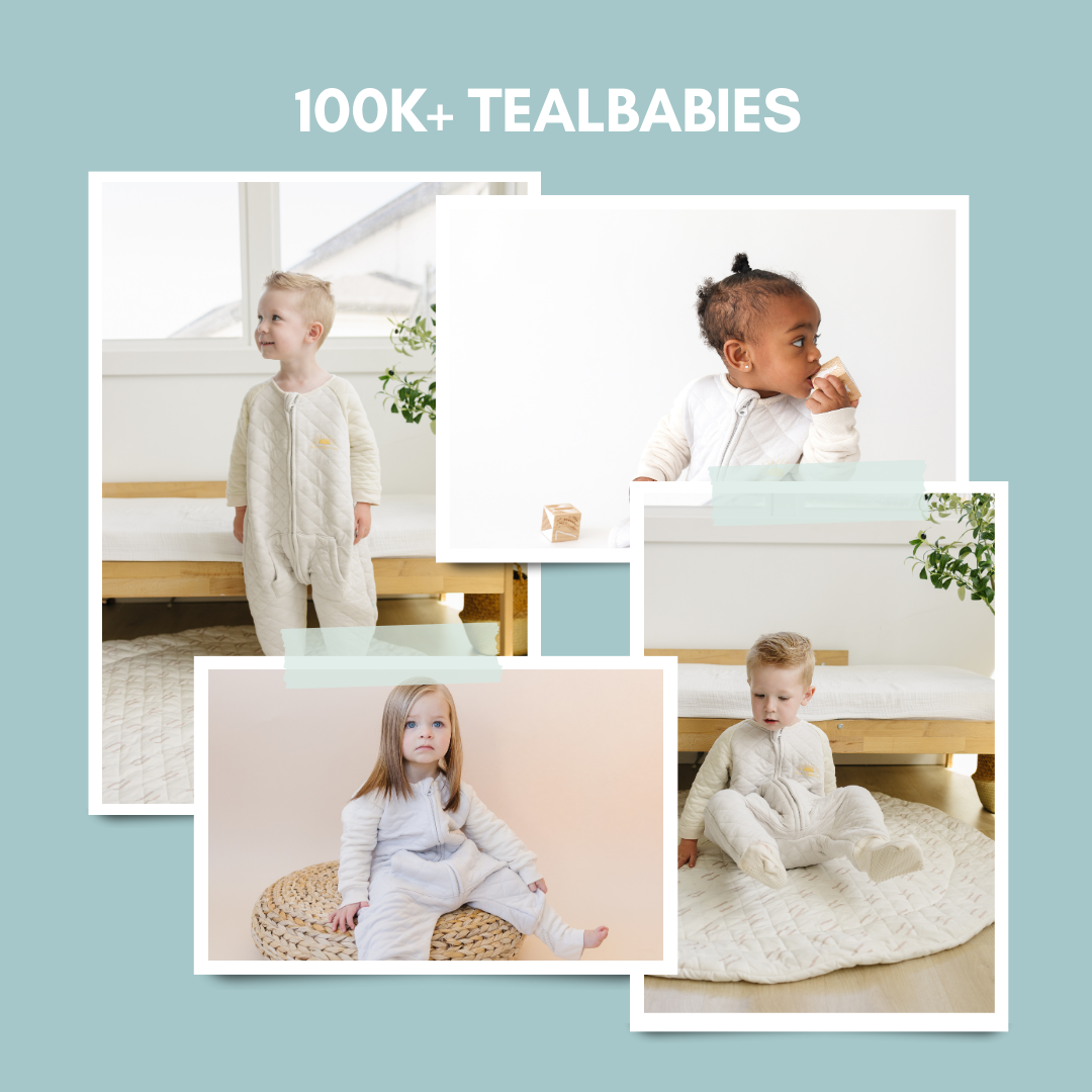 Tealbee Dreamsie with sleeves and foldable footies for extra warmth.