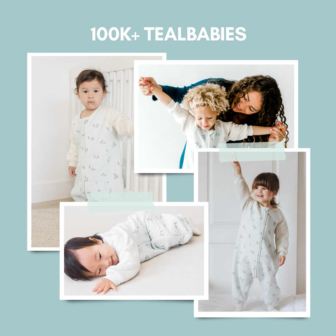 Tealbee Dreamsie with sleeves and footies for extra warmth.