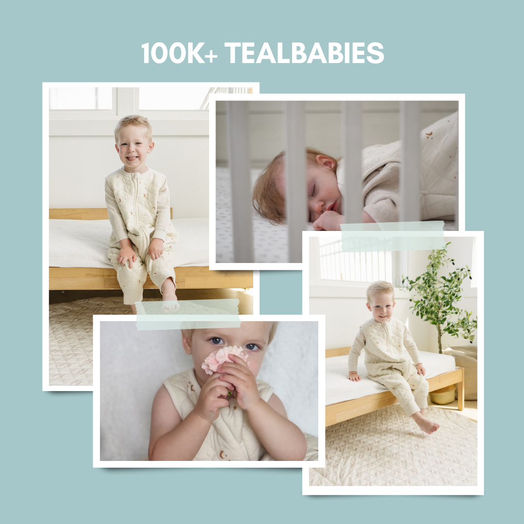 Tealbee Dreamsuit for Walkers - Sleep sack with feet, perfect for active toddlers, available in sizes 12M to 4T.