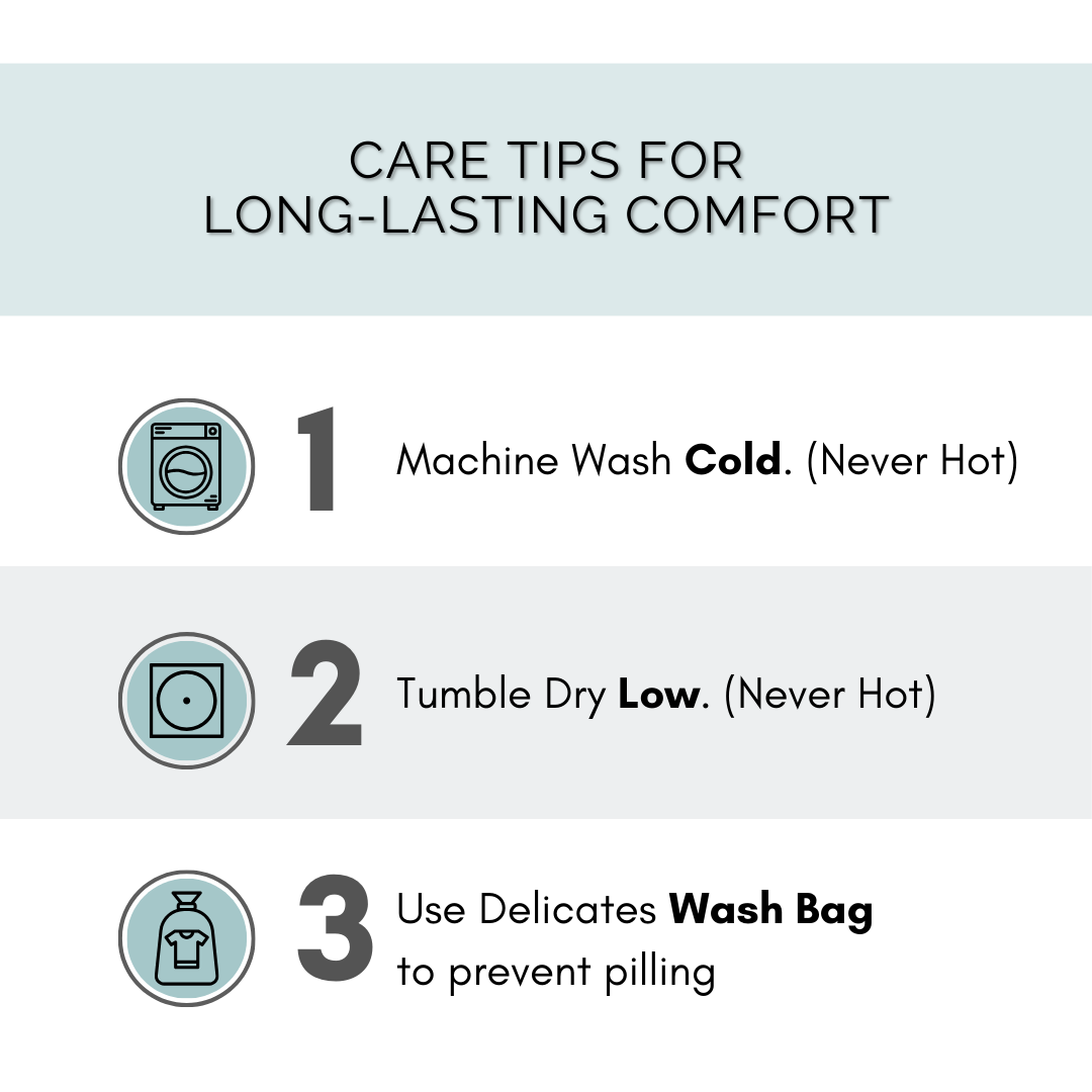 Care tips for long-lasting Dreamsuit Comfort.