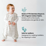 Tealbee Dreamsuit for Cozy Comfort - Crafted with a blend of 70% Bamboo Rayon and 30% Organic Cotton for a soft and cozy sleep experience.