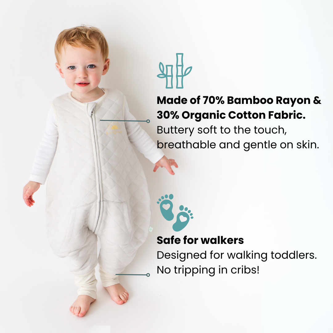 Tealbee Dreamsuit for Cozy Comfort - Crafted with a blend of 70% Bamboo Rayon and 30% Organic Cotton for a soft and cozy sleep experience.