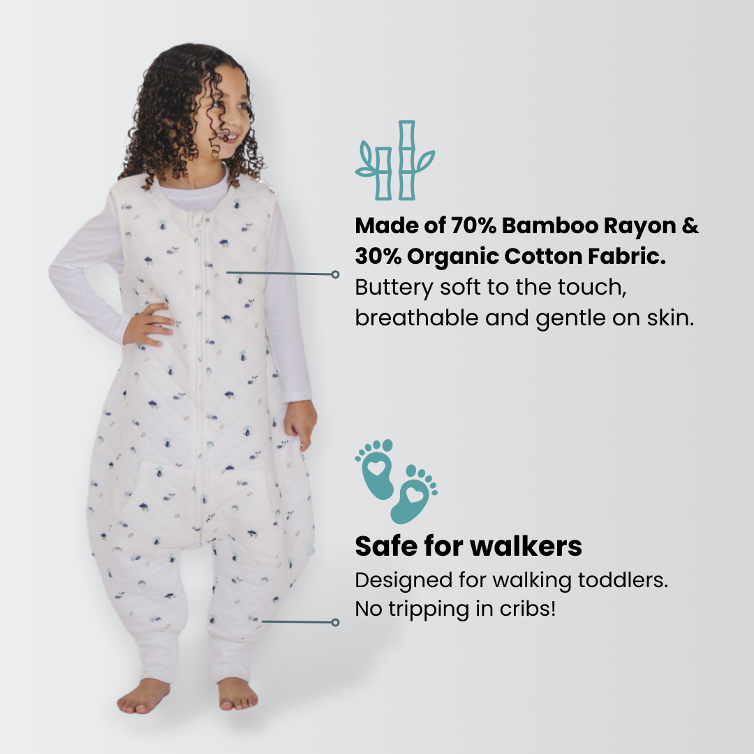 Tealbee Dreamsuit for Cozy Comfort - Crafted with a blend of 70% Bamboo Rayon and 30% Organic Cotton for a soft and cozy sleep experience.