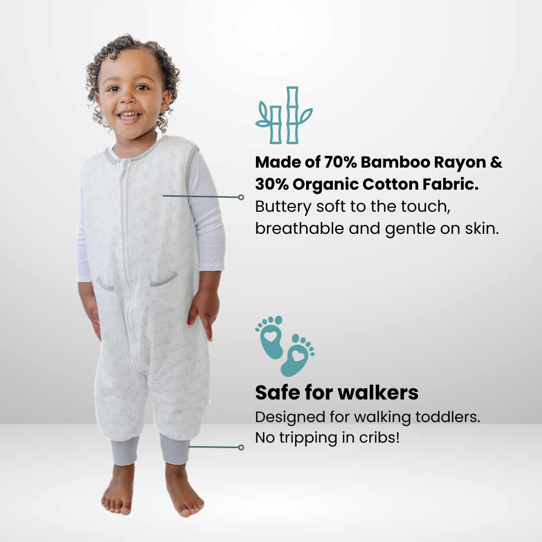 Tealbee Dreamsuit for Cozy Comfort - Crafted with a blend of 70% Bamboo Rayon and 30% Organic Cotton for a soft and cozy sleep experience.