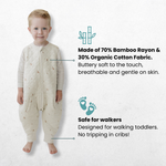 Tealbee Dreamsuit for Cozy Comfort - Crafted with a blend of 70% Bamboo Rayon and 30% Organic Cotton for a soft and cozy sleep experience.