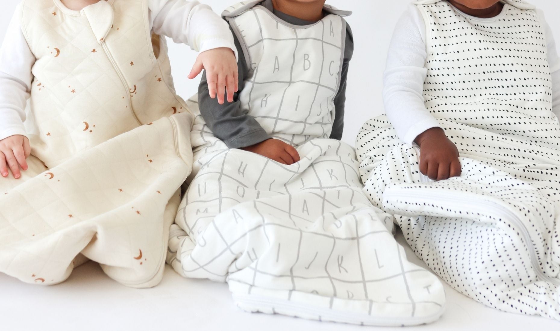 Children wearing tealbee dreambag in various prints